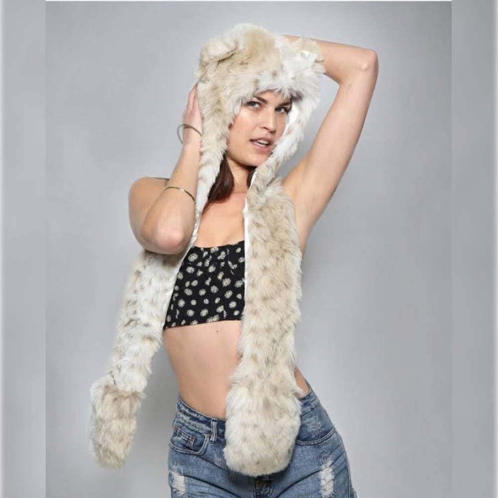 SpiritHoods Snow Leopard hood scarf
